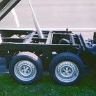 Detail of a Stretchpack dual-axle conversion